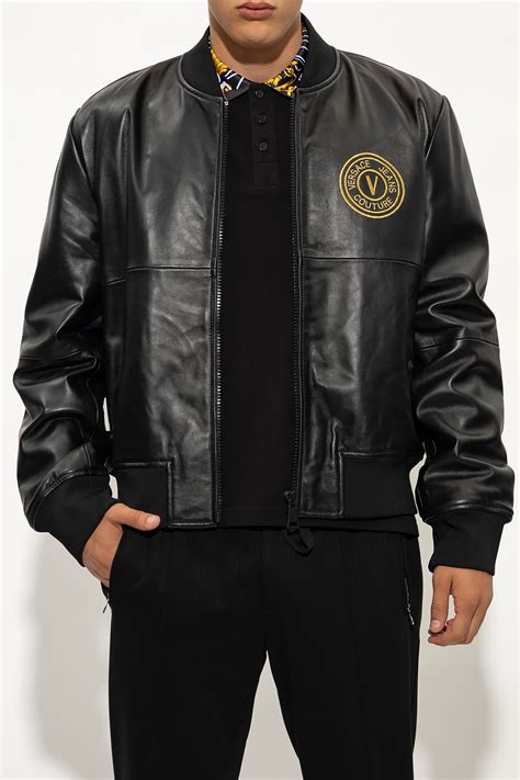 versace jeans couture bomber jacket|versace classic v2 leather jacket.